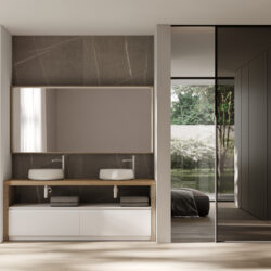 Espejo rectangular Nest con marco e iluminación integrada  - Ideagroup