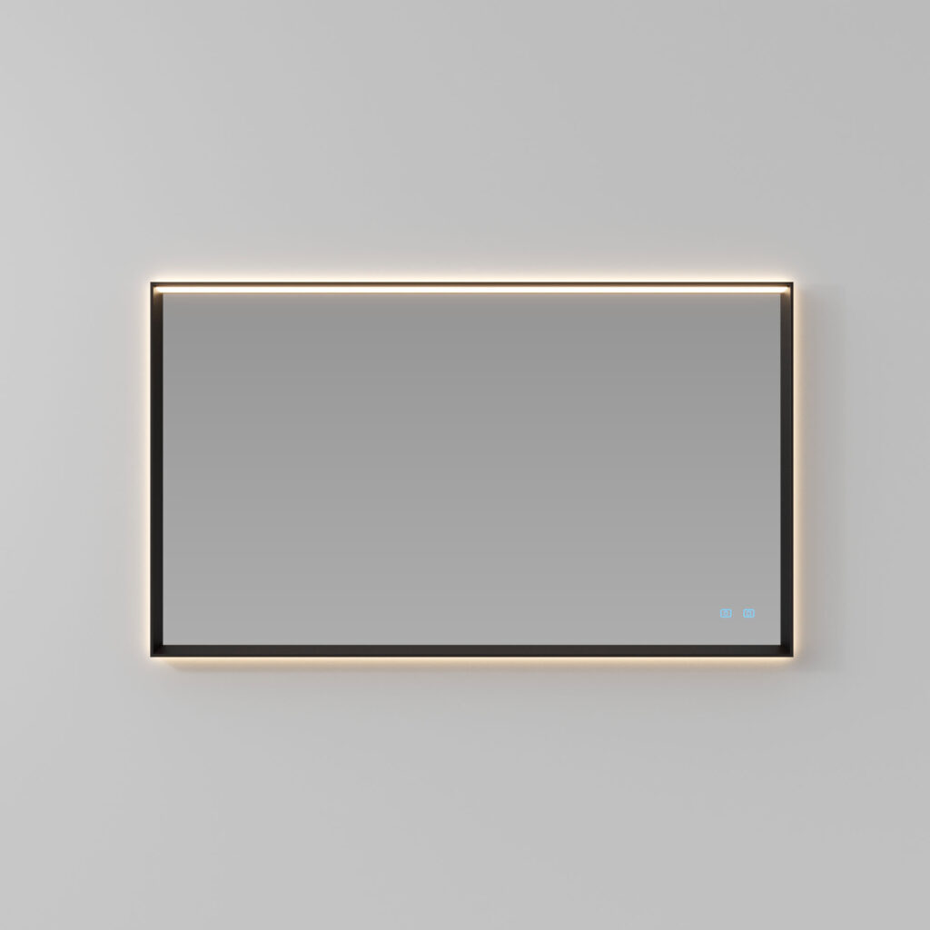 Espejo rectangular Tecnica-Up con bastidor de aluminio y luz integrada  - Ideagroup
