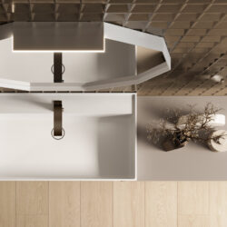 Espejo decagonal Deka con bastidor de aluminio  - Ideagroup