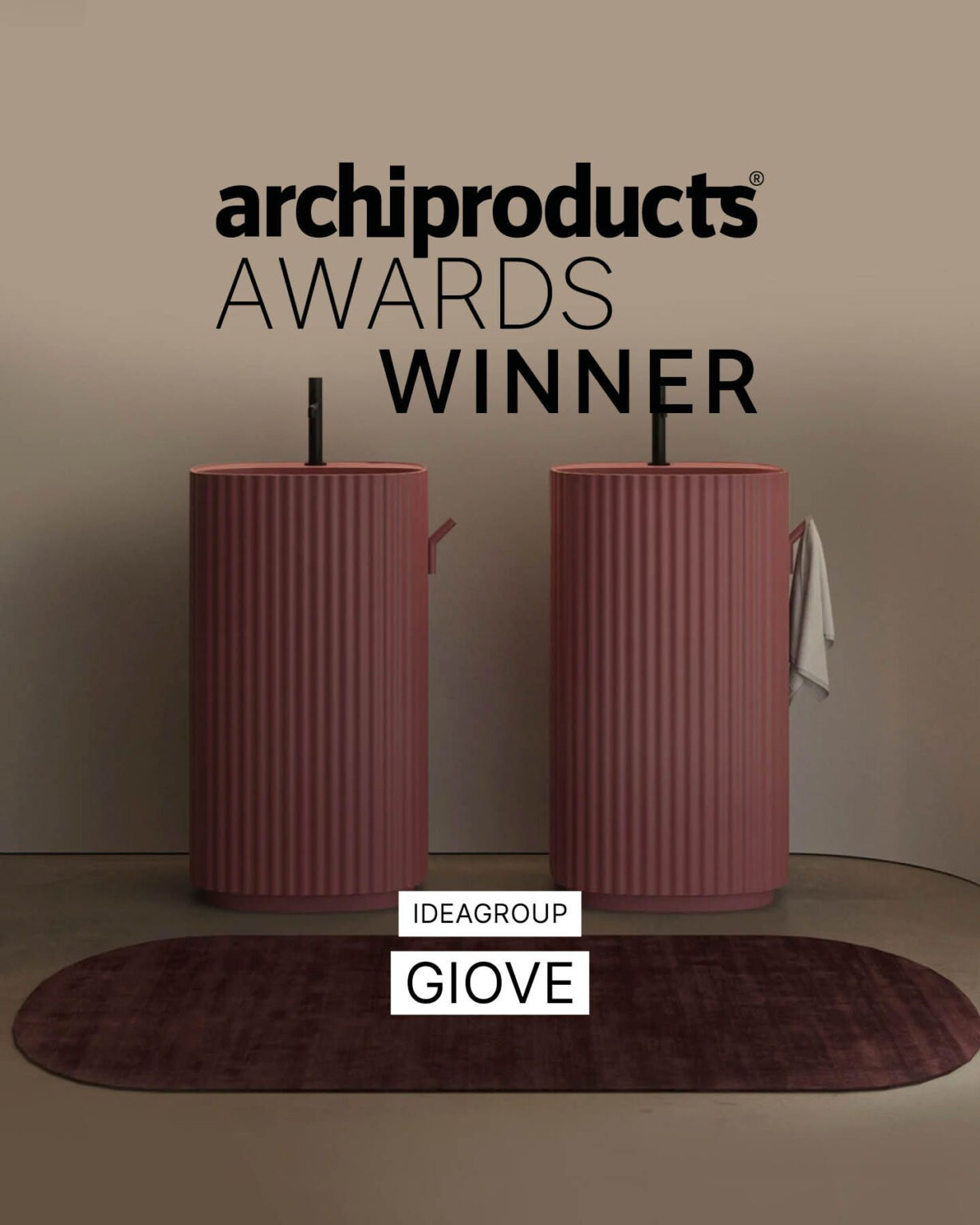 El lavabo de pie Giove ha sido galardonado en los Archiproducts Design Awards