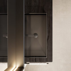 Lavabo Light sobre encimera, de cristal  - Ideagroup