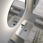 Lavabo semiempotrado Slim 60, de cerámica  - Ideagroup