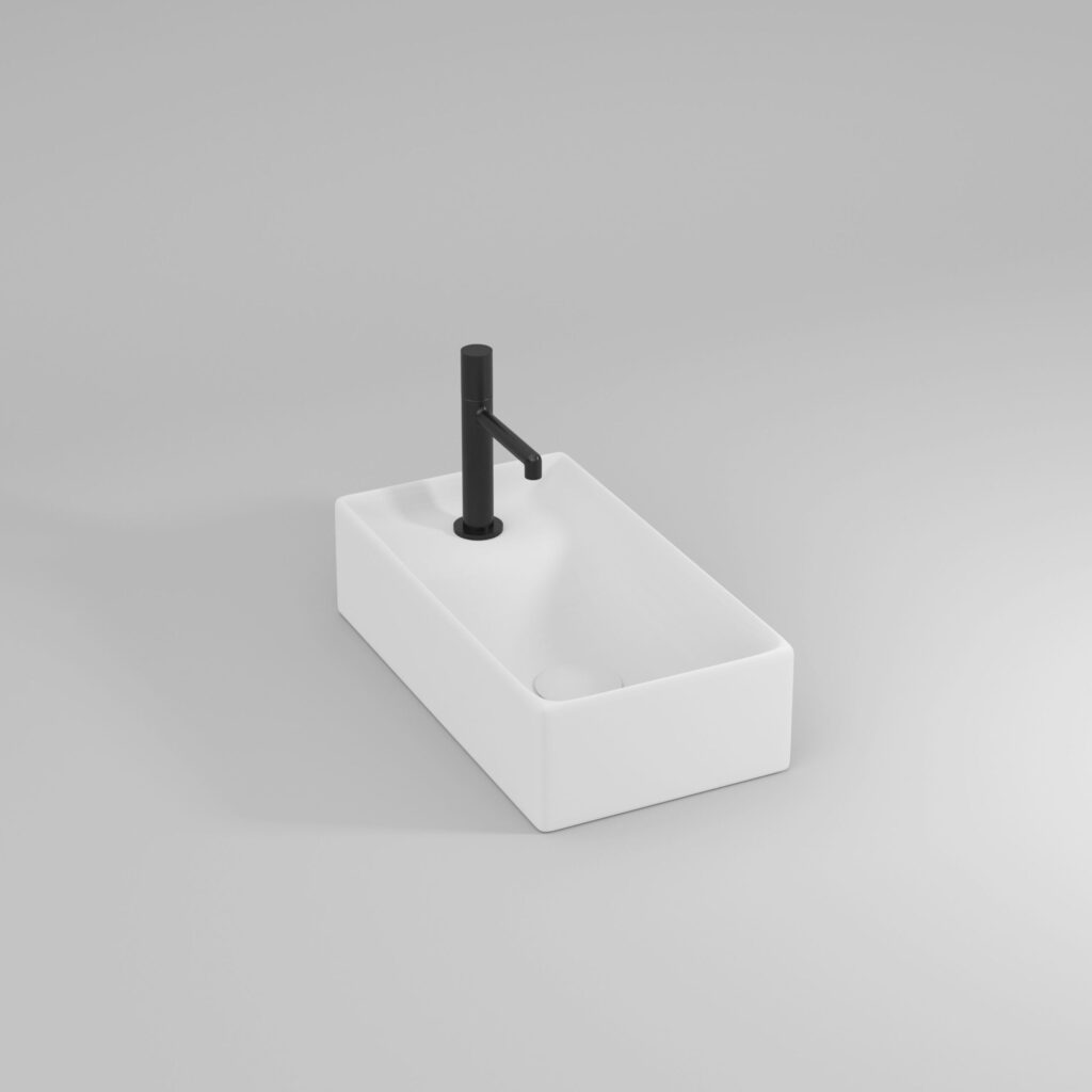 Lavabo Touch sobre encimera, de cerámica, con acabado en los 4 lados  - Ideagroup