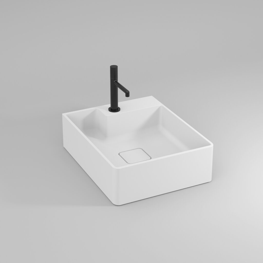 Lavabo cuadrado Seventy sobre encimera, de Aquatek o Aquagel  - Ideagroup