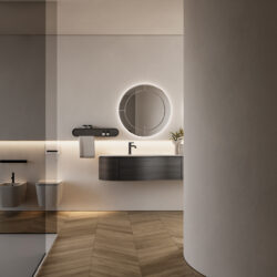 Espejo Marte redondo retroiluminado Marte con chaflán  - Ideagroup