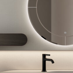 Espejo Marte redondo retroiluminado Marte con chaflán  - Ideagroup